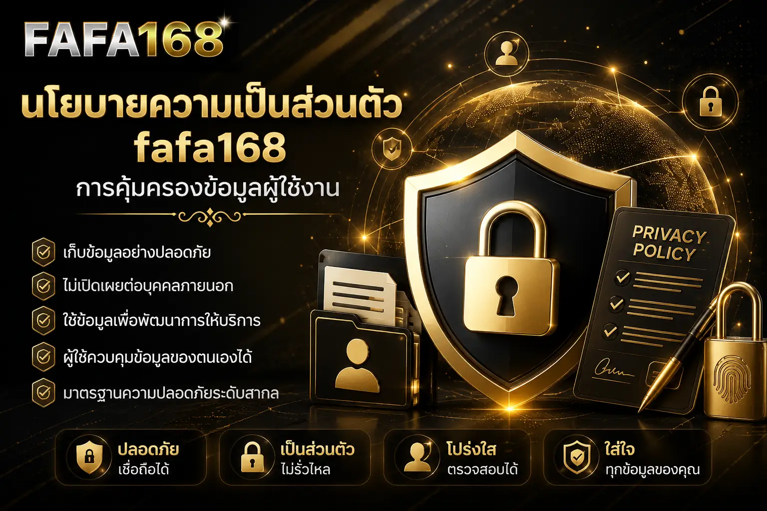 นโยบายความเป็นส่วนตัว fafa168 การคุ้มครองข้อมูลผู้ใช้งาน